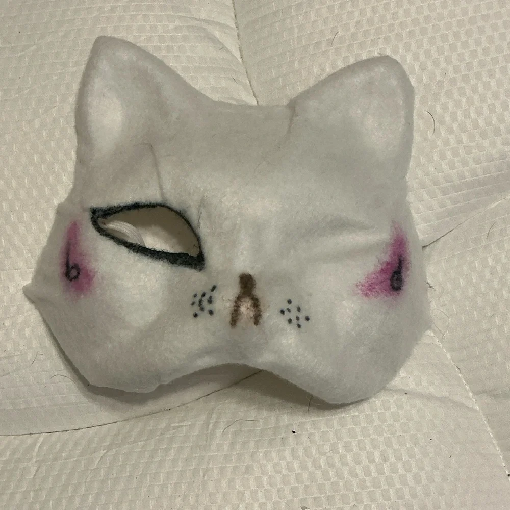 White Cat Face Mask for Cosplay